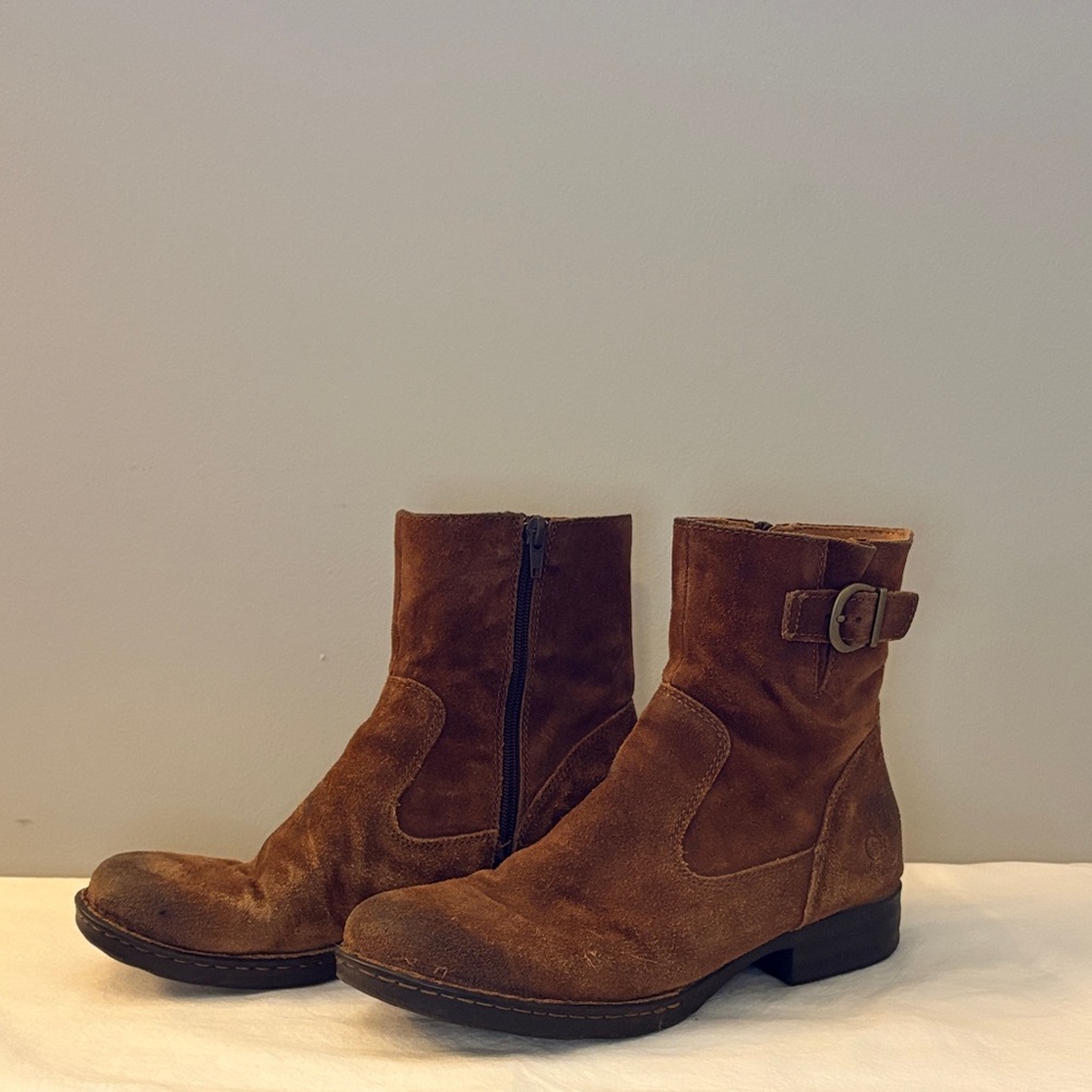 BORN Brown Suede Ankle Boots